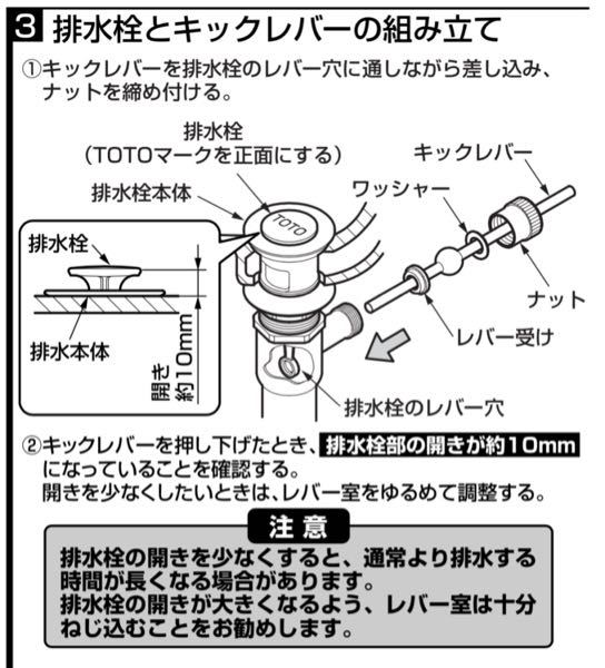 TOTO 排水栓部 TH5F0129 - 1